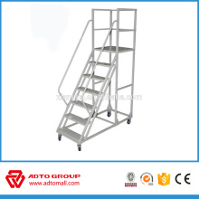 Fabricação OEM escada de plataforma de alumínio móvel, escada de plataforma dobrável, escada de alumínio móvel